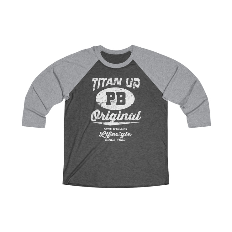 Titan Up 3\4 Raglan Tee White